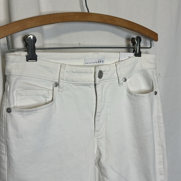 NWT ANN TAYLOR LOFT CURVY SKINNY WHITE JEANS SIZE 26 f17 - Picture 3 of 10